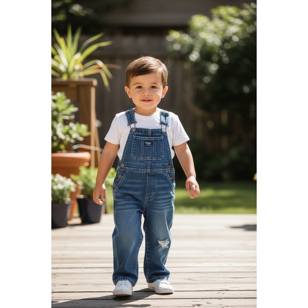 OshKosh B'gosh Vestback patchwork bib Toddler Den… - image 1